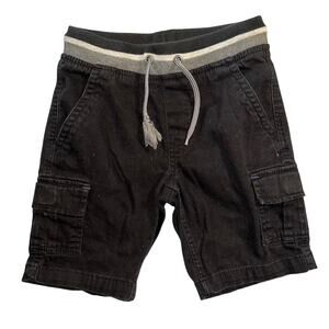 Wonder Nation Boys Cargo Shorts Pull On Drawstring Black Medium 8